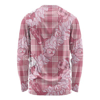 Pink Palaka Hawaii Cowboy Christmas Long Sleeve Shirt Paniolo Mix Maile Lei LT7 - Polynesian Pride