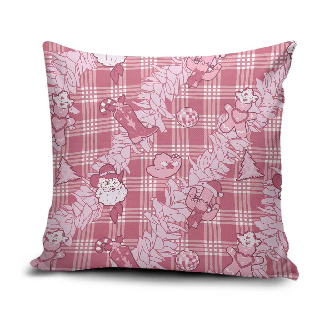 Pink Palaka Hawaii Cowboy Christmas Pillow Cover Paniolo Mix Maile Lei LT7 Pink - Polynesian Pride