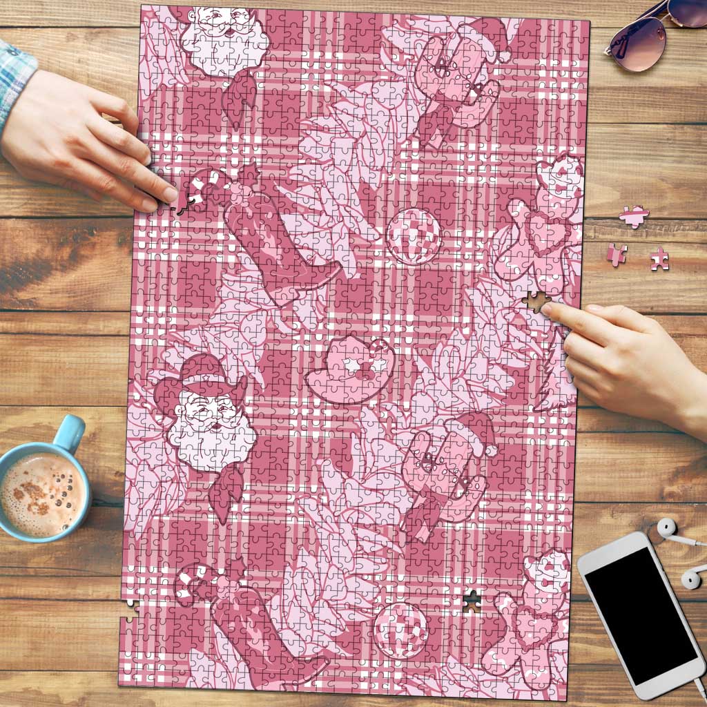 Pink Palaka Hawaii Cowboy Christmas Puzzle Paniolo Mix Maile Lei LT7 Pink - Polynesian Pride