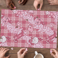 Pink Palaka Hawaii Cowboy Christmas Puzzle Paniolo Mix Maile Lei LT7 - Polynesian Pride