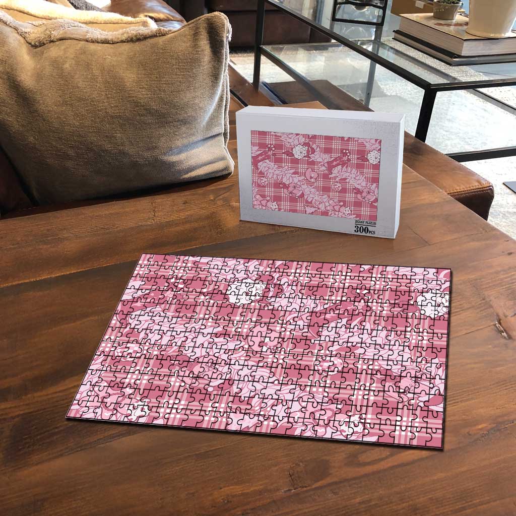 Pink Palaka Hawaii Cowboy Christmas Puzzle Paniolo Mix Maile Lei LT7 - Polynesian Pride