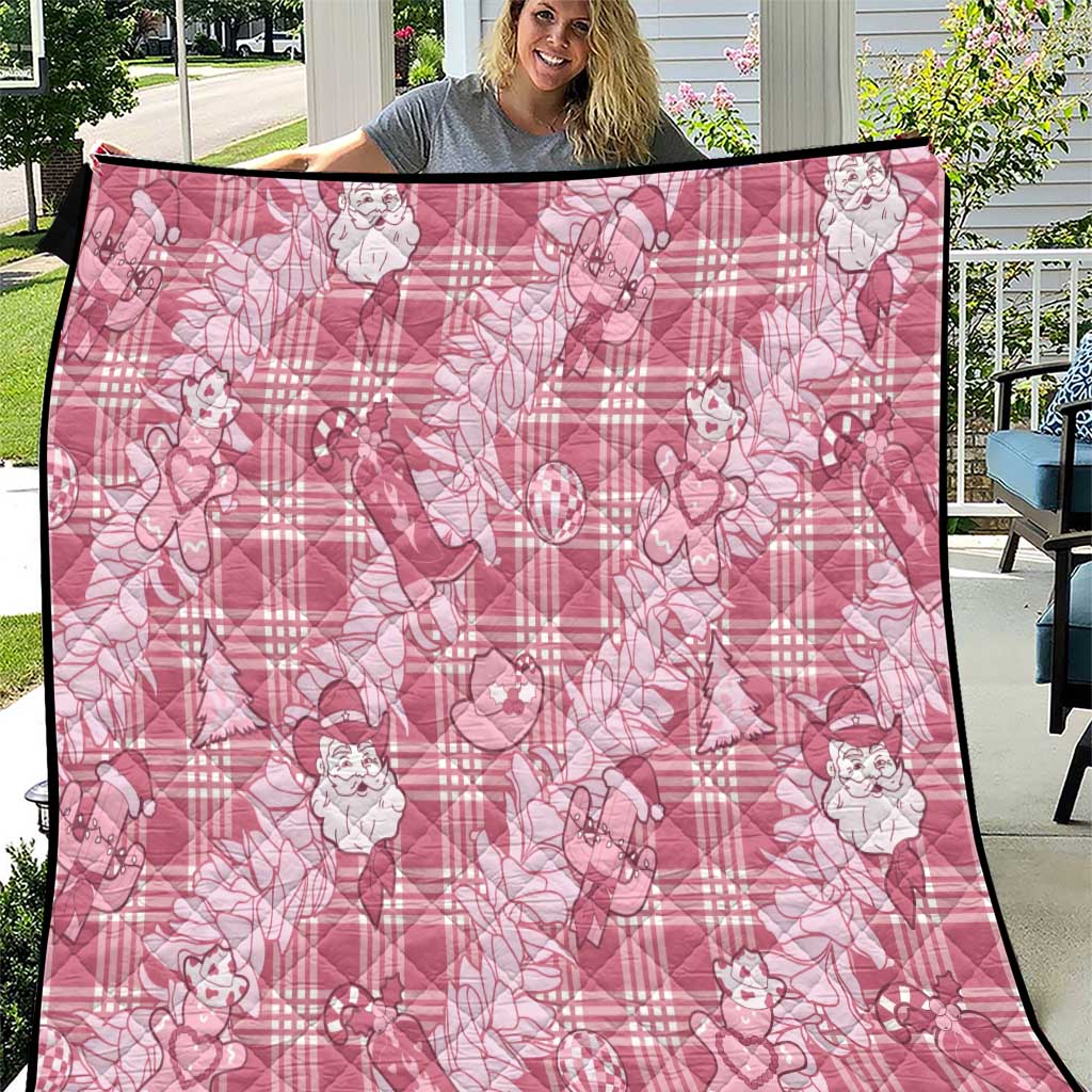 Pink Palaka Hawaii Cowboy Christmas Quilt Paniolo Mix Maile Lei LT7 Pink - Polynesian Pride