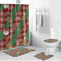 Red Palaka Hawaii Cowboy Christmas Bathroom Set Paniolo Mix Maile Lei LT7 Bathroom Set (4 pcs) Red - Polynesian Pride
