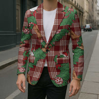 Red Palaka Hawaii Cowboy Christmas Blazer Paniolo Mix Maile Lei LT7 - Polynesian Pride