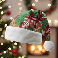 Red Palaka Hawaii Cowboy Christmas Santa Hat Paniolo Mix Maile Lei LT7 Without Fur Red - Polynesian Pride