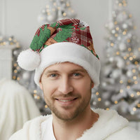 Red Palaka Hawaii Cowboy Christmas Santa Hat Paniolo Mix Maile Lei LT7 - Polynesian Pride