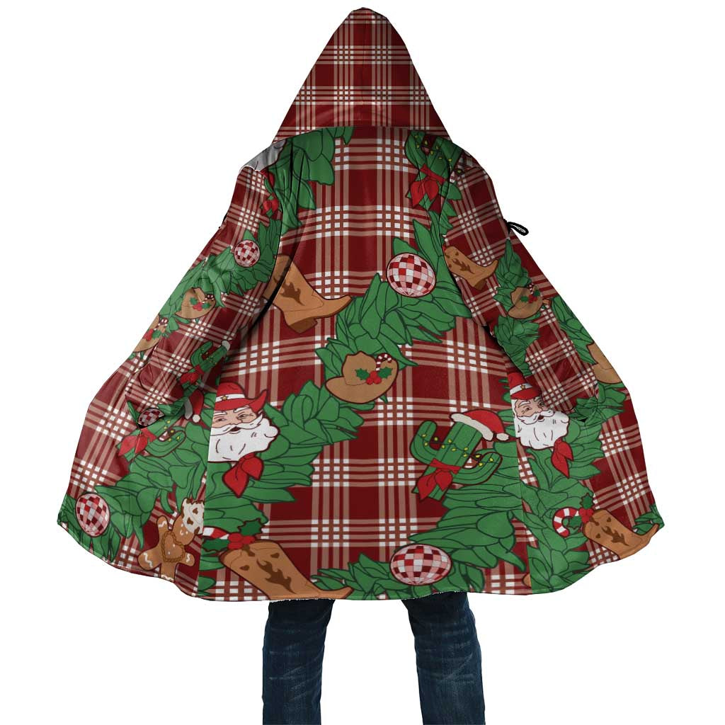 Red Palaka Hawaii Cowboy Christmas Cloak Paniolo Mix Maile Lei LT7 Unisex Red - Polynesian Pride