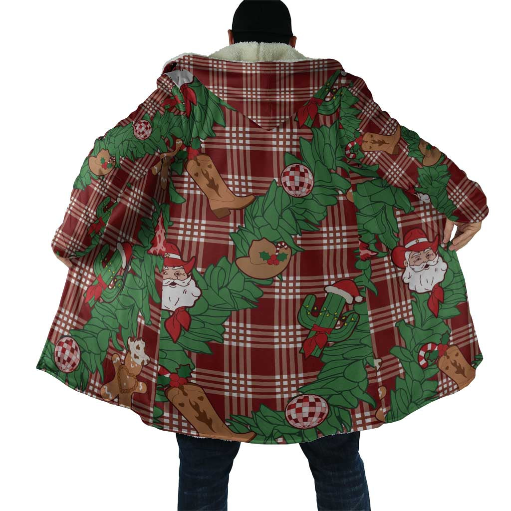 Red Palaka Hawaii Cowboy Christmas Cloak Paniolo Mix Maile Lei LT7 - Polynesian Pride