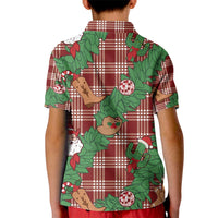Red Palaka Hawaii Cowboy Christmas Kid Polo Shirt Paniolo Mix Maile Lei LT7 - Polynesian Pride