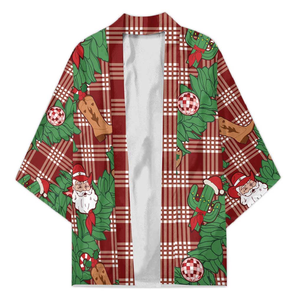 Red Palaka Hawaii Cowboy Christmas Kimono Paniolo Mix Maile Lei LT7 Unisex Red - Polynesian Pride