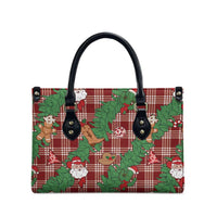 Red Palaka Hawaii Cowboy Christmas Leather Bag Paniolo Mix Maile Lei LT7 - Polynesian Pride