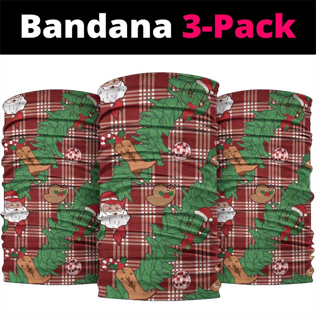Red Palaka Hawaii Cowboy Christmas Neck Gaiter Paniolo Mix Maile Lei LT7 package One Size: 25*50cm Red - Polynesian Pride