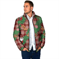 Red Palaka Hawaii Cowboy Christmas Padded Jacket Paniolo Mix Maile Lei LT7 - Polynesian Pride