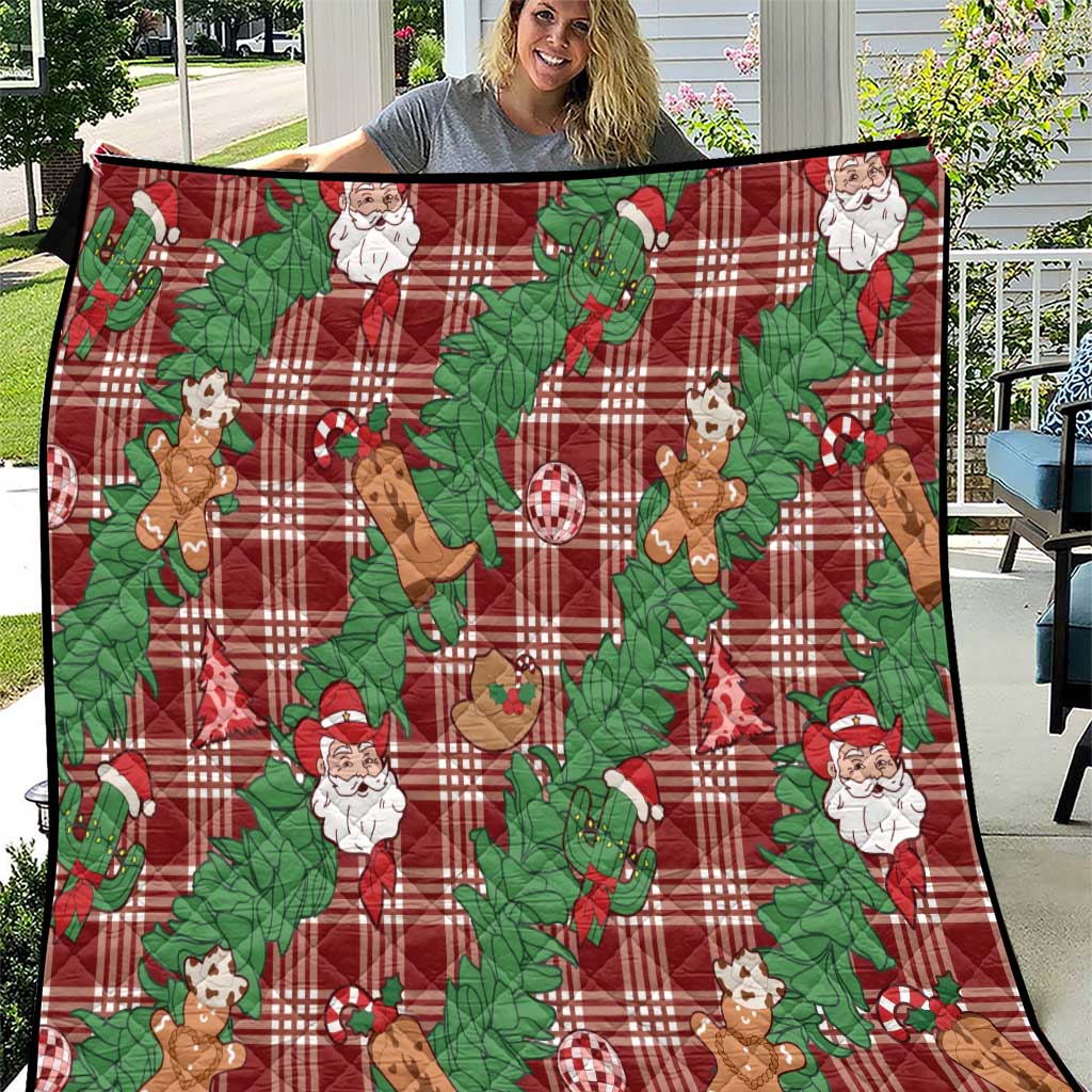 Red Palaka Hawaii Cowboy Christmas Quilt Paniolo Mix Maile Lei LT7 Red - Polynesian Pride