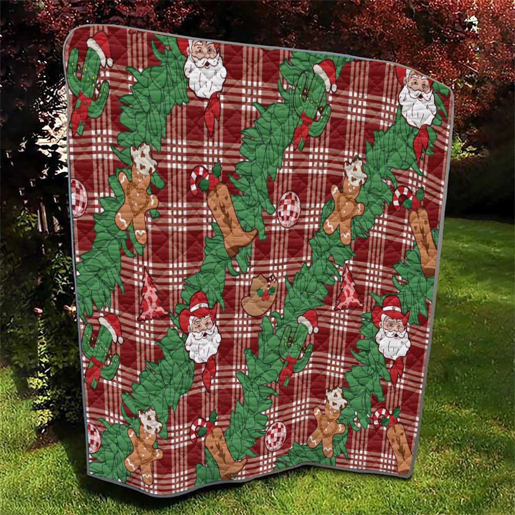 Red Palaka Hawaii Cowboy Christmas Quilt Paniolo Mix Maile Lei LT7 - Polynesian Pride