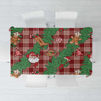 Red Palaka Hawaii Cowboy Christmas Tablecloth Paniolo Mix Maile Lei LT7 Red - Polynesian Pride