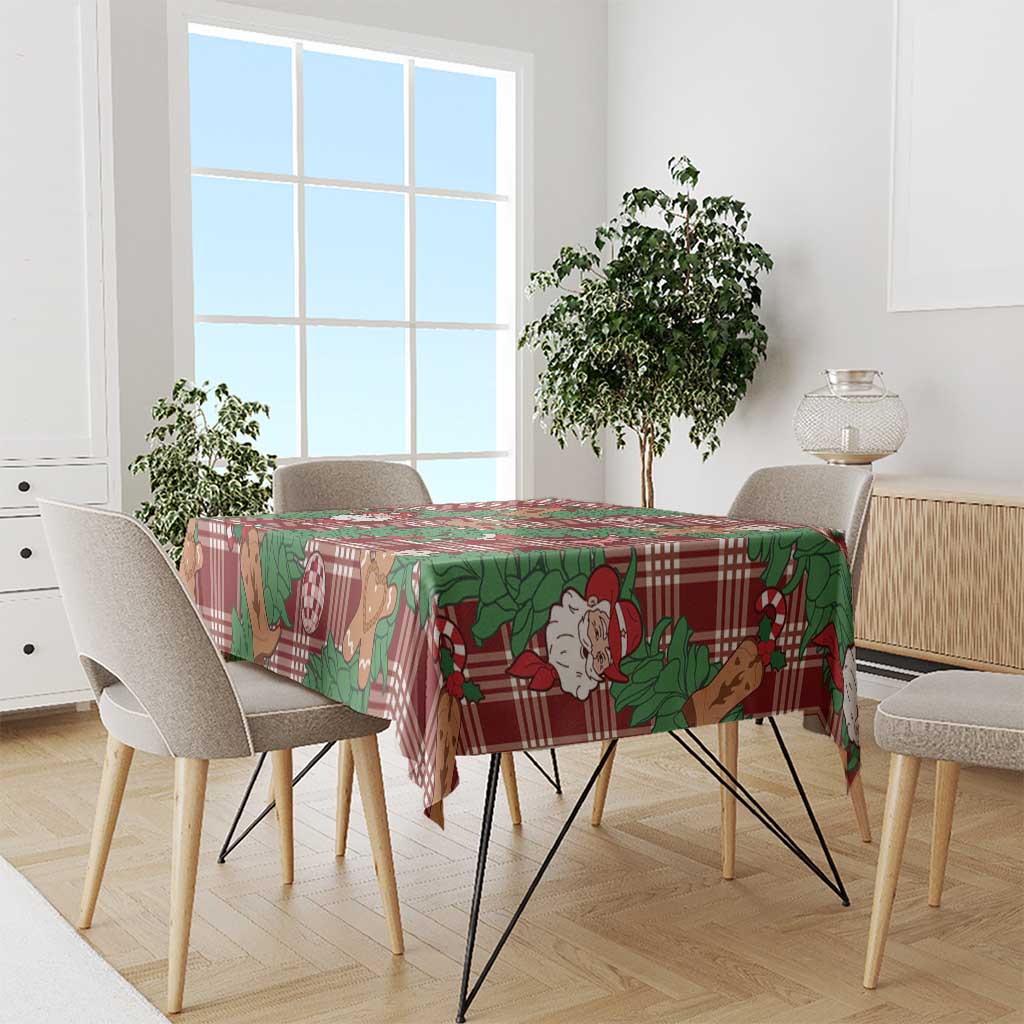Red Palaka Hawaii Cowboy Christmas Tablecloth Paniolo Mix Maile Lei LT7 - Polynesian Pride