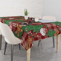 Red Palaka Hawaii Cowboy Christmas Tablecloth Paniolo Mix Maile Lei LT7 - Polynesian Pride