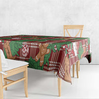 Red Palaka Hawaii Cowboy Christmas Tablecloth Paniolo Mix Maile Lei LT7 - Polynesian Pride