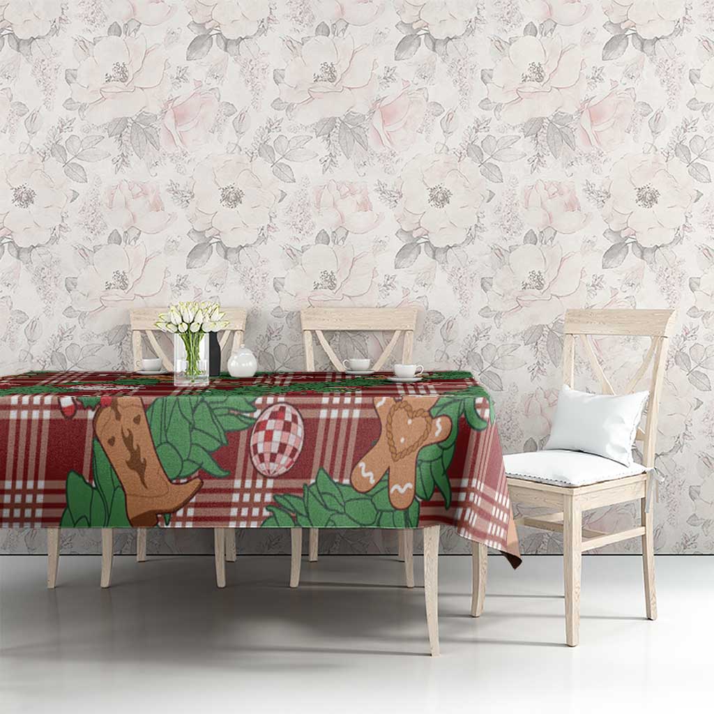 Red Palaka Hawaii Cowboy Christmas Tablecloth Paniolo Mix Maile Lei LT7 - Polynesian Pride