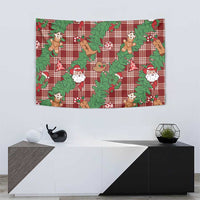 Red Palaka Hawaii Cowboy Christmas Tapestry Paniolo Mix Maile Lei LT7 - Polynesian Pride