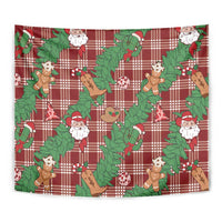 Red Palaka Hawaii Cowboy Christmas Tapestry Paniolo Mix Maile Lei LT7 - Polynesian Pride