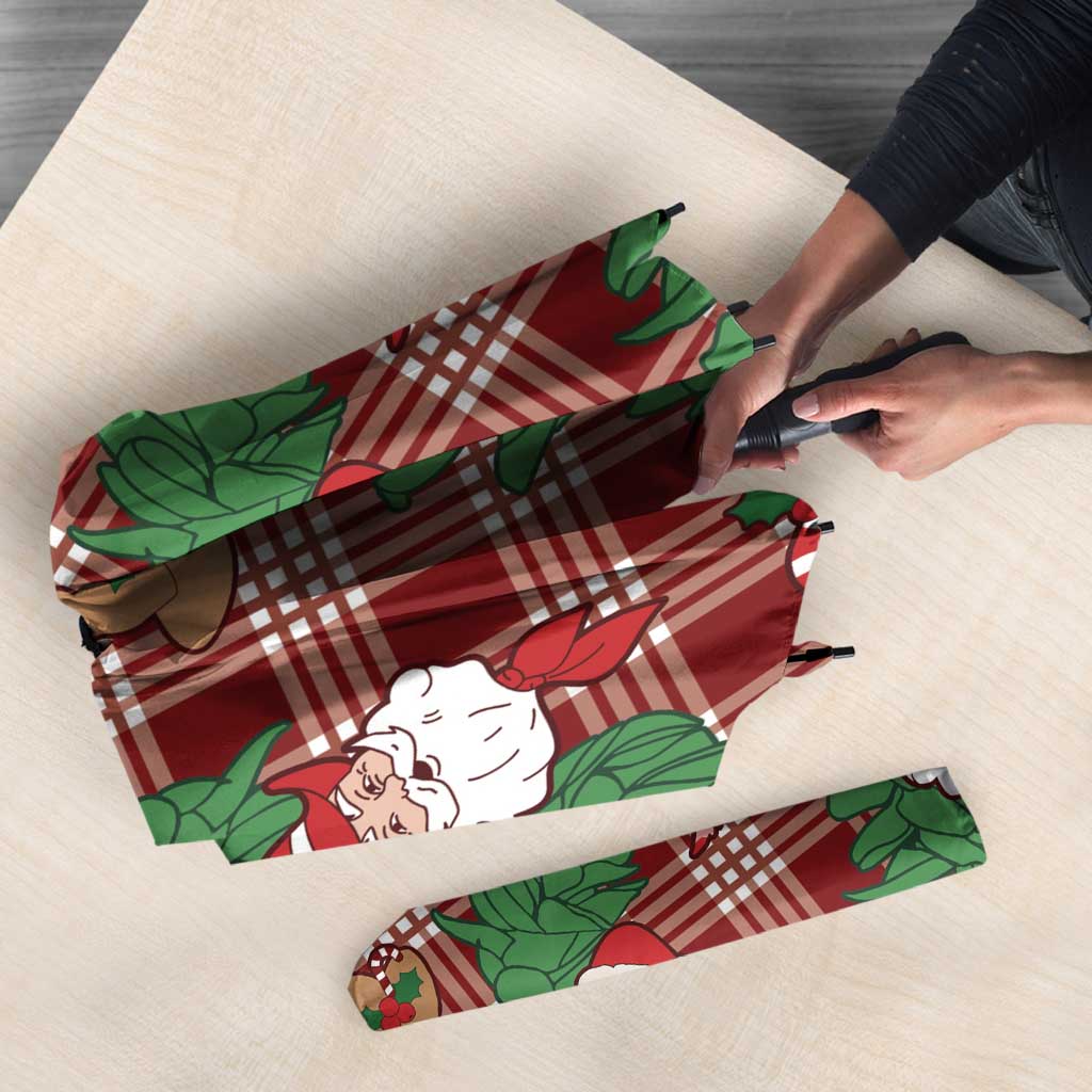 Red Palaka Hawaii Cowboy Christmas Umbrella Paniolo Mix Maile Lei LT7 - Polynesian Pride