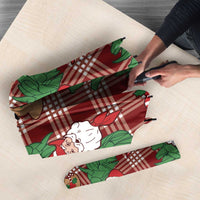 Red Palaka Hawaii Cowboy Christmas Umbrella Paniolo Mix Maile Lei LT7 - Polynesian Pride
