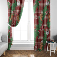 Red Palaka Hawaii Cowboy Christmas Window Curtain Paniolo Mix Maile Lei LT7 - Polynesian Pride