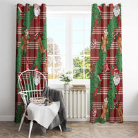 Red Palaka Hawaii Cowboy Christmas Window Curtain Paniolo Mix Maile Lei LT7 - Polynesian Pride