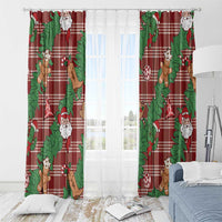 Red Palaka Hawaii Cowboy Christmas Window Curtain Paniolo Mix Maile Lei LT7 - Polynesian Pride