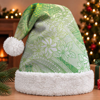Tahiti Tiare Marble Glaze Christmas Santa Hat Spring Green LT7 With Fur Yellow Green - Polynesian Pride