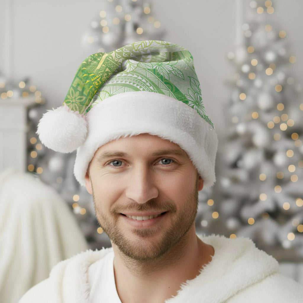 Tahiti Tiare Marble Glaze Christmas Santa Hat Spring Green LT7 - Polynesian Pride