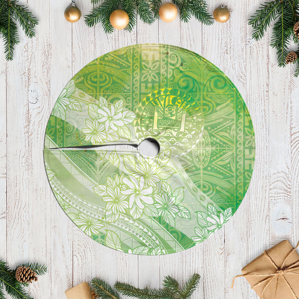Tahiti Tiare Marble Glaze Tree Skirt Spring Green LT7 Casual Yellow Green - Polynesian Pride