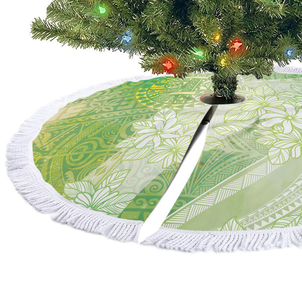Tahiti Tiare Marble Glaze Tree Skirt Spring Green LT7 - Polynesian Pride
