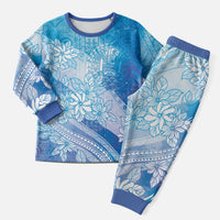 Tahiti Tiare Marble Glaze Christmas Pajama Set Winter Blue LT7 Men Light Blue - Polynesian Pride