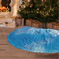 Tahiti Tiare Marble Glaze Tree Skirt Winter Blue LT7 - Polynesian Pride
