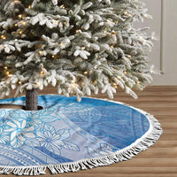 Tahiti Tiare Marble Glaze Tree Skirt Winter Blue LT7 - Polynesian Pride