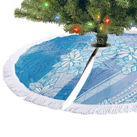 Tahiti Tiare Marble Glaze Tree Skirt Winter Blue LT7 - Polynesian Pride