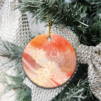 Tahiti Tiare Marble Glaze Ceramic Ornament Autumn Red LT7 - Polynesian Pride