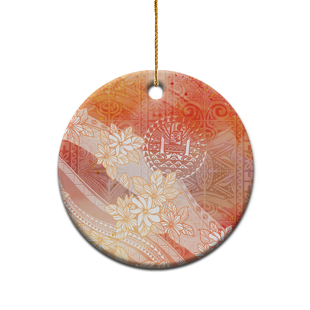 Tahiti Tiare Marble Glaze Ceramic Ornament Autumn Red LT7 - Polynesian Pride