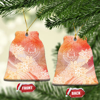 Tahiti Tiare Marble Glaze Ceramic Ornament Autumn Red LT7 Bell Flake Orange Red - Polynesian Pride