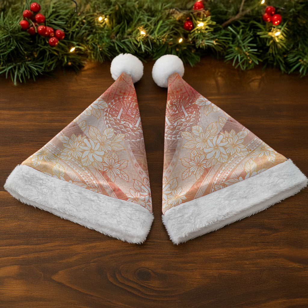Tahiti Tiare Marble Glaze Christmas Santa Hat Autumn Red LT7 - Polynesian Pride