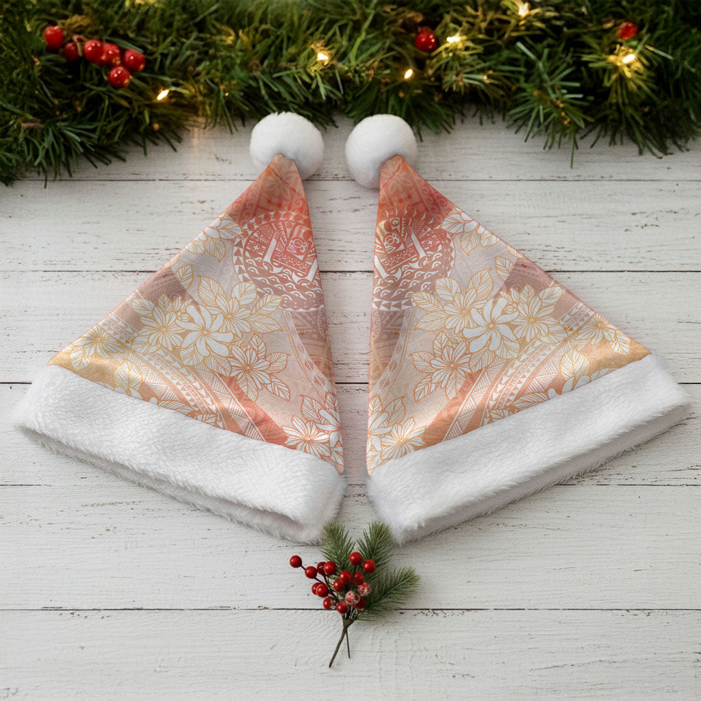 Tahiti Tiare Marble Glaze Christmas Santa Hat Autumn Red LT7 - Polynesian Pride