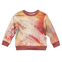 Tahiti Tiare Marble Glaze Kid Ugly Christmas Sweater Autumn Red LT7 Kid Orange Red - Polynesian Pride