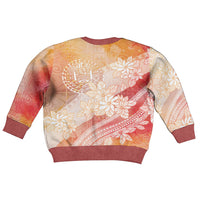 Tahiti Tiare Marble Glaze Kid Ugly Christmas Sweater Autumn Red LT7 - Polynesian Pride