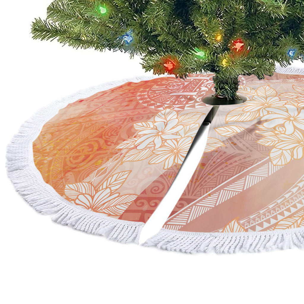 Tahiti Tiare Marble Glaze Tree Skirt Autumn Red LT7 - Polynesian Pride