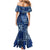 Samoa Siapo Motif Family Matching Mermaid Dress and Hawaiian Shirt Classic Style - Bue Ver LT7 - Polynesian Pride