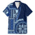 Samoa Siapo Motif Family Matching Off Shoulder Long Sleeve Dress and Hawaiian Shirt Classic Style - Bue Ver LT7 Dad's Shirt - Short Sleeve Blue - Polynesian Pride