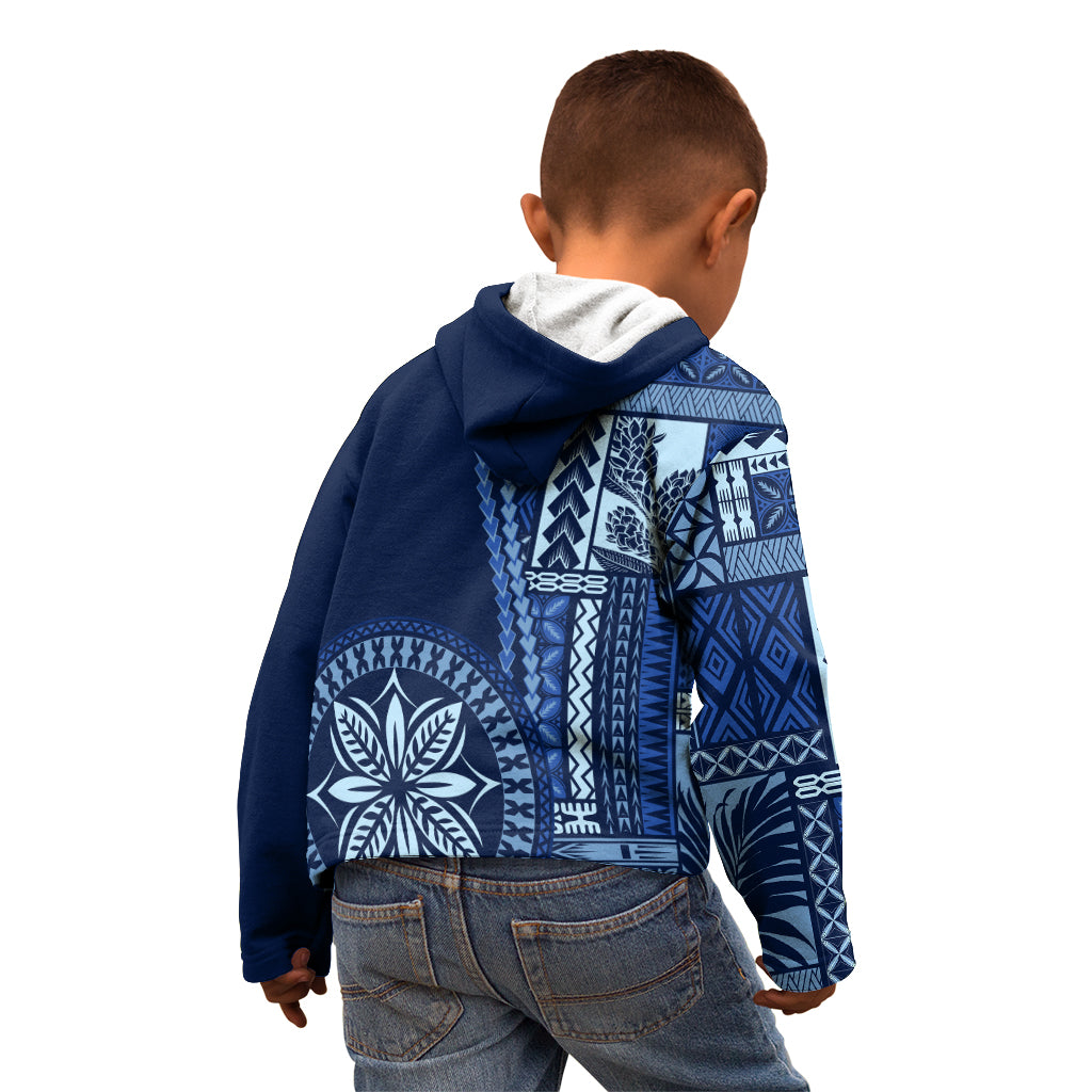 Samoa Siapo Motif Kid Hoodie Classic Style - Bue Ver LT7 - Polynesian Pride